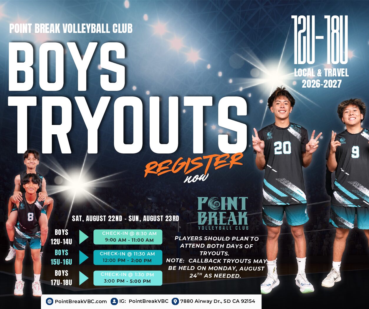 2026-2027 Boys Tryouts