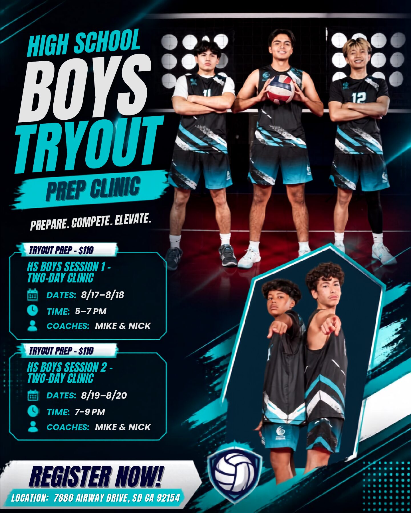 High School Boys Tryout Prep Clinics